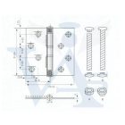 Csuklóspánt-A2 ANBO /100mm INOX - 100x100x3,0mm 2db-csappal SH2003