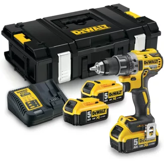   DEWALT akkumulátoros Fúrócsavarozó DCD791P3A-QW - 18V XR TSTAK Szénkefe mentes! KÉSZLET! (koffer+töltő+3db 5,0Ah akkumulátor)