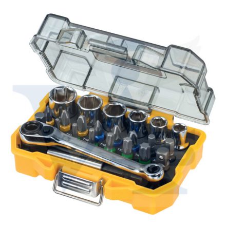 DEWALT Bitfej készlet dugókulcssal és hajtókarral DT71516-QZ - TSTAK IV kompatibilis (Though tárolóval)