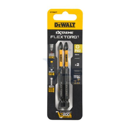 DEWALT gépi bit-fej PH-2, 1/4" -  89mm FEKETE DT70567T-QZ - IMPACT (ütvecsavarozó géphez) AKCIÓ! (ÁR=1db!!)