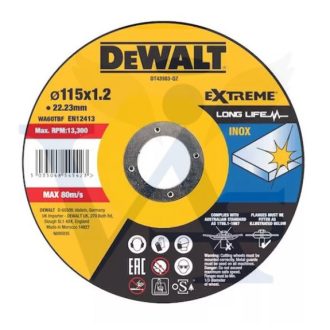   DEWALT vágókorong 115x1,20x22,2mm DT43903-QZ - EXTREME nagy teljesítményű! AKCIÓ!
