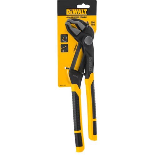 DEWALT vízpumpafogó 300mm nyomógombos DWHT0-74432 - Kovácsolt acél, ERGO plasztik-nyél
