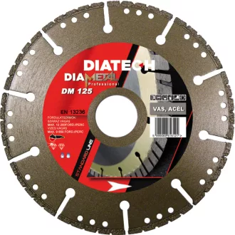   DIATECH gyémánt FÉM-vágótárcsa DiaMetal PRO 125x22,2x  2,3mm (Kifejezetten vas, acél és rozsdamentes anyag vágásához)