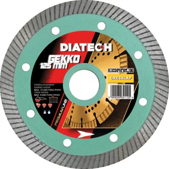   DIATECH gyémánt vágótárcsa GEKKO 125x22,2x  7,5mm (Főleg greslap, gránitlap, kerámia vágásához)