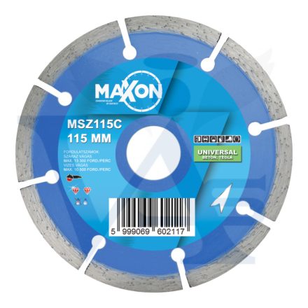 DIATECH gyémánt vágótárcsa MAXON Classic 115x22,2x  7,0mm Szegmenses (Beton, tégla, általános építőipari anyagok vágásához)