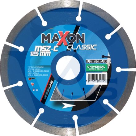 DIATECH gyémánt vágótárcsa MAXON Classic 125x22,2x  7,0mm Szegmenses (Beton, tégla, általános építőipari anyagok vágásához)