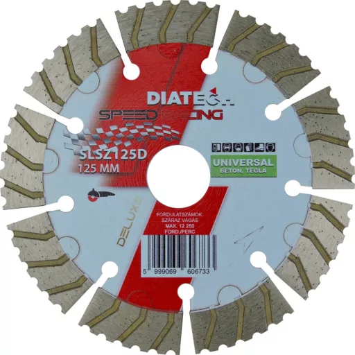 DIATECH gyémánt vágótárcsa SPEED RACING 125x22,2x10,0mm-SZEGMENSES DELUXE (Építőipari anyagok, burkolóanyagok vágásához)