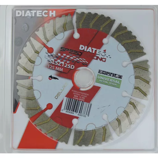 DIATECH gyémánt vágótárcsa SPEED RACING 125x22,2x10,0mm-SZEGMENSES DELUXE (Építőipari anyagok, burkolóanyagok vágásához)