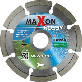   DIATECH gyémánt vágótárcsa MAXON Hobby 115x22,2x  7,0mm Szegmenses (Tégla, általános építőipari anyagok vágásához) Barkács!