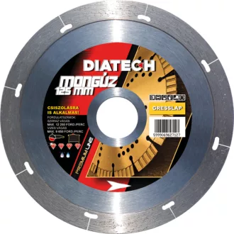   DIATECH gyémánt vágótárcsa MONGÚZ 200x25,4x  5,0mm (+22,2mm, Főleg greslap, gránitlap, kerámia vágásához, Csiszolásra is alkalmas!)
