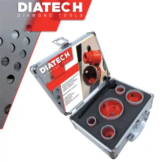   DIATECH gyémántfúró-M14 KÉSZLET 20-27-35-55-68mm IPARI! (Csempe, Greslap, Gránit, Járólap)