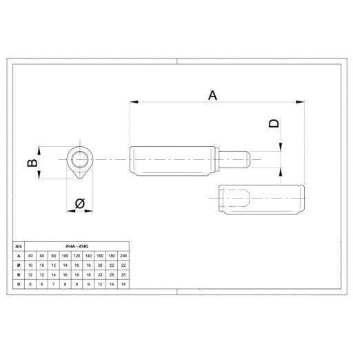 Diópánt hegeszthető   40mm N°414/A - IBFM Csepp alakú