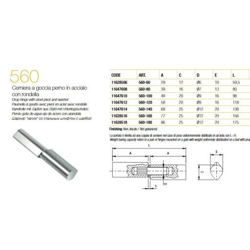 Diópánt hegeszthető   60mm N°560 - COMUNELLO (csepp alakú)