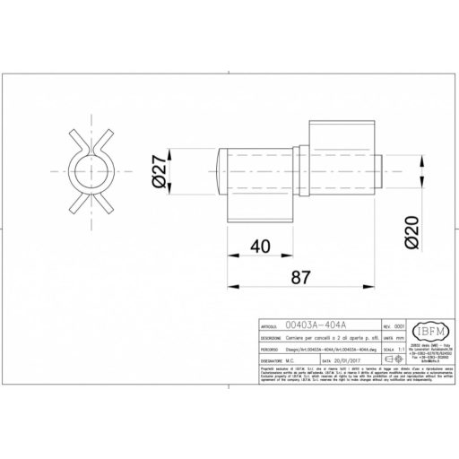 Diópánt hegeszthető   90/20mm N°403A - IBFM ÉLRE-HEGESZTHETŐ SR Alátéttel