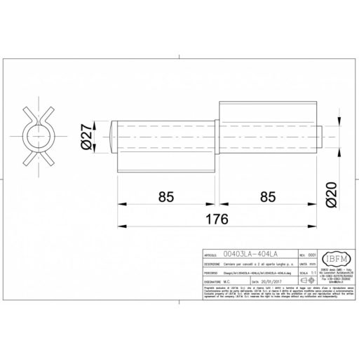 Diópánt hegeszthető 180/20mm N°403LA - IBFM ÉLRE-HEGESZTHETŐ SR Alátéttel