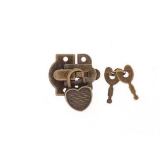 Dobozpánt 29x37mm csavarral+lakattal  - Antikolt RÉZ