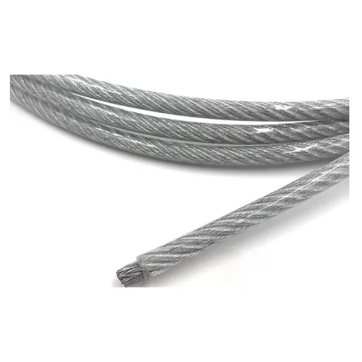 Drótkötél MB 6x19   6,0mm MŰANYAG BEVONT - 100Fm/tekercs  6,0(8mm) DIN3055