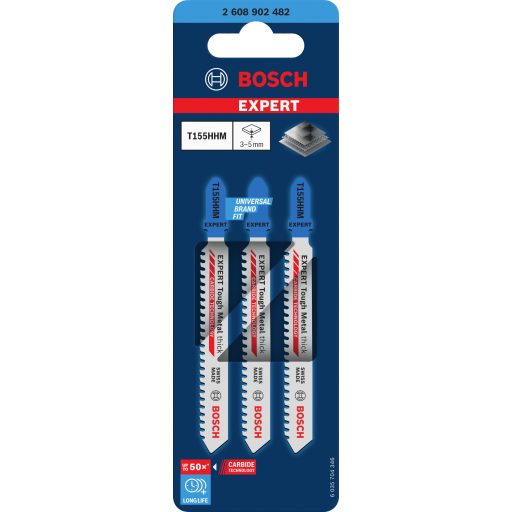 BOSCH szúrófűrészlap T155HHM - CARBIDE 1/2" univerzális csatlakozás (L92mm/I72mm/TPI-10)