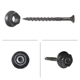   Faforgácslap-csavar      5,0x 50 DÍSZES - Szegezőlemez csavar illesztő-alátéttel DMX (ÁR=1db!)