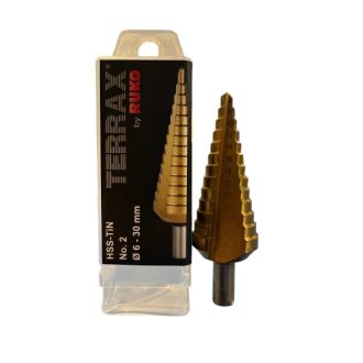   RUKO lemezfúró lépcsős   6-30mm HSS-TiN - TERRAX (CBN keresztélköszörüléssel)