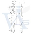 Tolózár 200mm BAJONETT Díszes SPANYOL N°6109  /200x  35mm AMIG Mod.411 Fekete