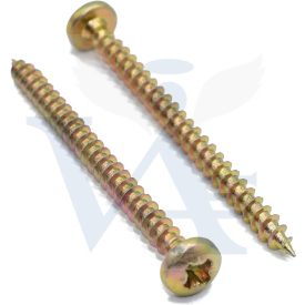 Faforgácslap-csavar  5,0x100 D-FEJ  - SÁRGA-HORGANYZOTT