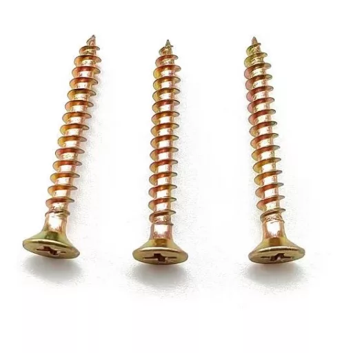 Faforgácslap-csavar 3,5x  45 Süllyesztett-Fejű - SÁRGA-Horganyzott PZ-2 Tövigmenet