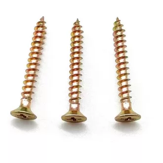   Faforgácslap-csavar 4,0x  50 Süllyesztett-Fejű - SÁRGA-Horganyzott PZ-2 Tövigmenet