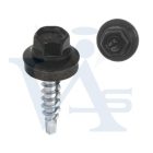 Lemezcsavar RAL 4,8x 19,0mm EPDM RAL9005 - ÖNFÚRÓ-FÉM HATL. DIN7504/K (mélyfekete)