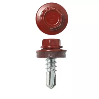   Lemezcsavar RAL 5,5x 25,0mm EPDM RAL3009 - ÖNFÚRÓ-FÉM HATL. DIN7504/K (oxidvörös)