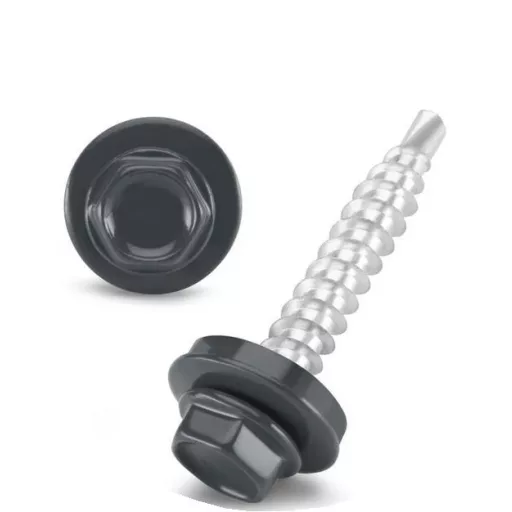 Lemezcsavar RAL 5,5x 25,0mm EPDM RAL7024 - ÖNFÚRÓ-FÉM HATL. DIN7504/K (grafit szürke)