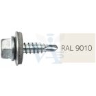 Lemezcsavar RAL 5,5x 25,0mm EPDM RAL9010 - ÖNFÚRÓ-FÉM HATL. DIN7504/K (tiszta fehér)
