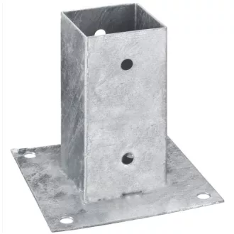   Oszloptartó Négyszög alakú   50x  50x150mm - Csavarozható, Négyzet talppal, TÜZI-horganyzott AKCIÓ!