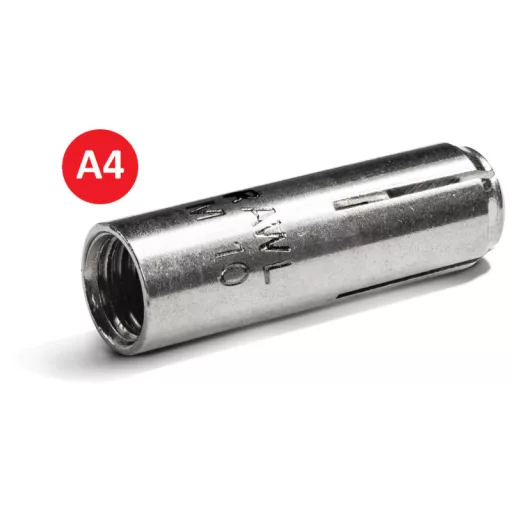 Fémdűbel-MINŐSÍTETT A4 M-10x40mm 12mm külső ACÉL-RAWL - ANGOL CE-ETA Saválló (R-DCA-10-40-A4)