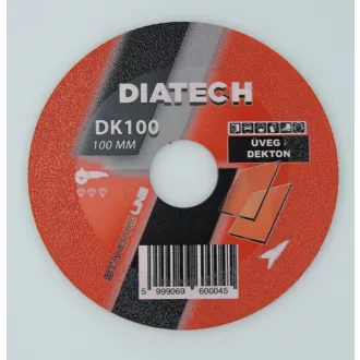   DIATECH üvegvágó és csiszolótárcsa DK100 100x22,2x30,0mm (Galván bevonatú tárcsa)