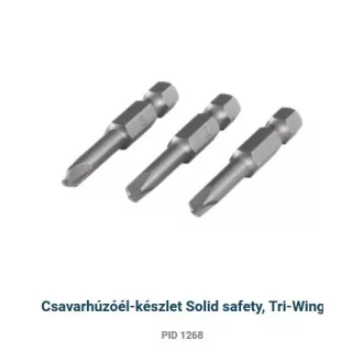   Gépi bit-fej TRI-WING készlet TW 1-2-3x50mm 1/4" - WOLFCRAFT Ferde 3 ágú-bitfej