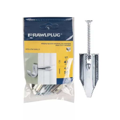 Gipszkartontipli BEÜTHETŐ 16x43mm - FÉM, nagyteherbírású IMPORT