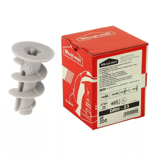 Gipszkartontipli CSAVARMENETŰ 15x23mm - Műanyag-tompavégű Wkret-Met DRN23